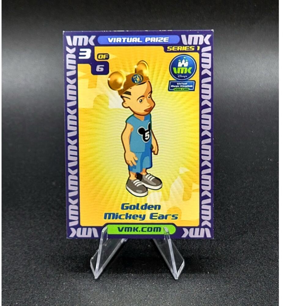 Virtual Magic Kingdom VMK Series 1 Card 3 of 6 Golden Mickey Mouse Ears